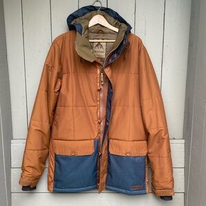 BRAND NEW ‼️BURTON full length snowboard jacket Men’s M clay and denim contrast